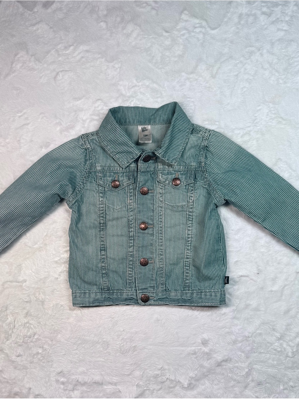 Striped Blue Denim Jacket for Kids by baby B’gosh